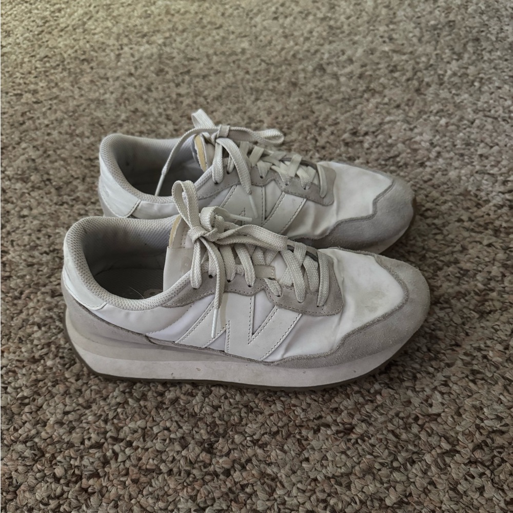 Women's White and Gray Sneakers